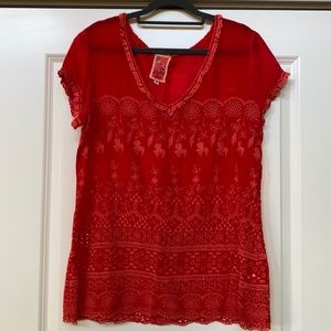 Johnny Was Red Too, Size Small, Embroidered
